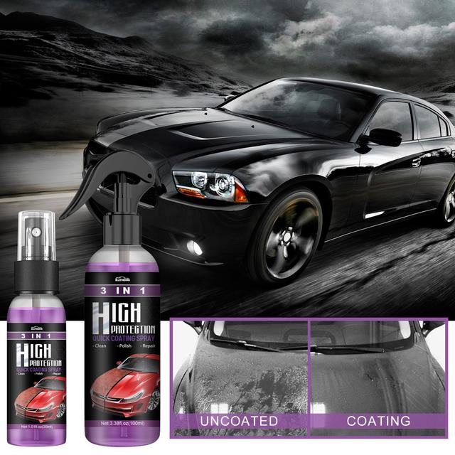 3 In 1 Quick Coating Spray High Protection Ceramic Car Wash Car Coating  Cleaning Nano Polishing Paint Wax - Cleaning Agent / Curing Agent -  AliExpress